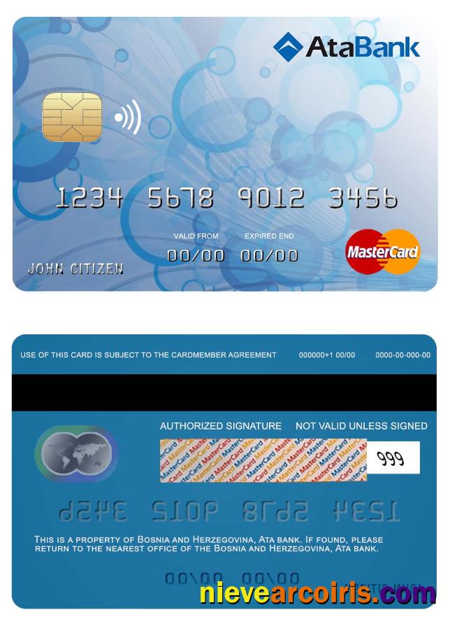 Bosnia and Herzegovina Ata bank  mastercard